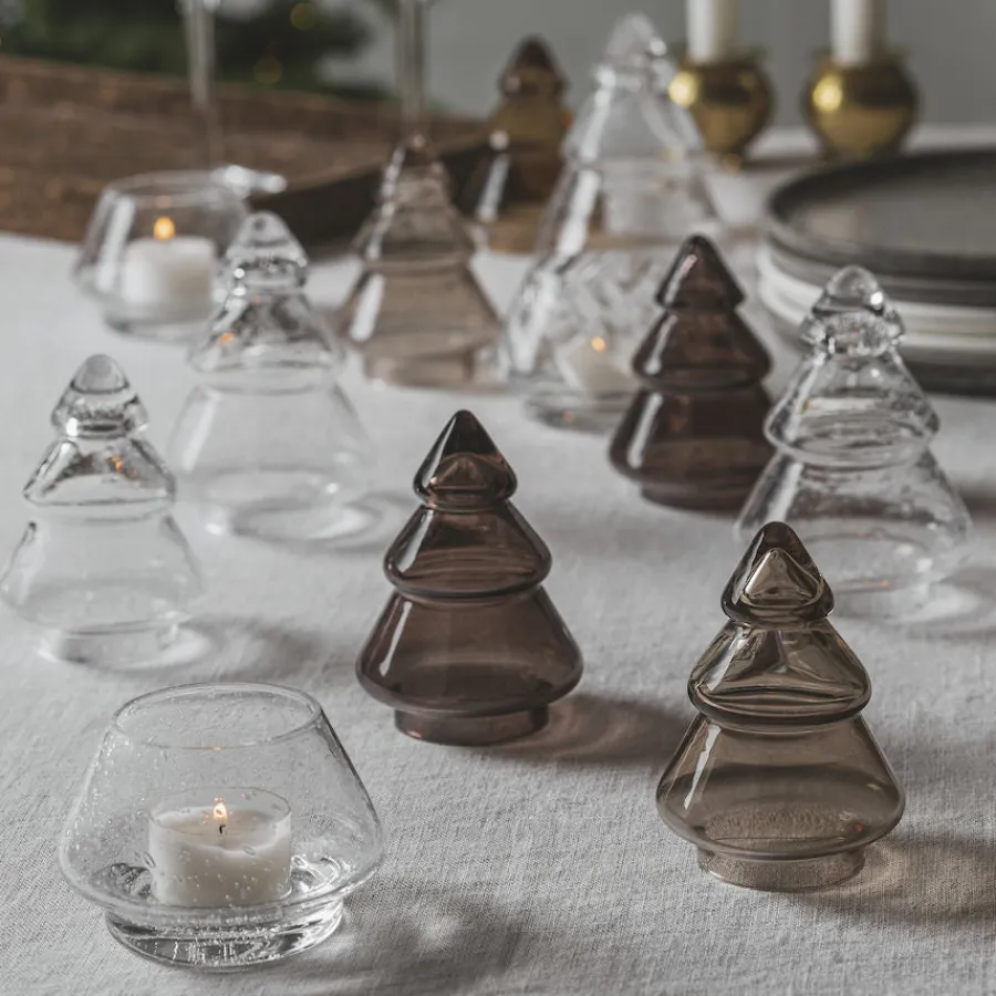 HADELAND GLASSVERK AS Julepynt-GLASSTRE GLATT MØRK 9,8CM Kakao