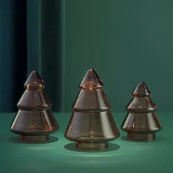 HADELAND GLASSVERK AS Julepynt-GLASSTRE GLATT MØRK 9,8CM Kakao