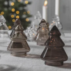 HADELAND GLASSVERK AS Julepynt-GLASSTRE GLATT MØRK 11,5CM Kakao