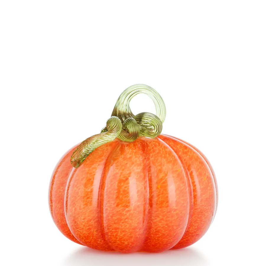 HADELAND GLASSVERK Høstdekor-GRESSKAR ORANSJE 14 CM