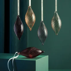 HADELAND GLASSVERK AS Julepynt-GYLLENKLANG TWIST 5 STK Rød