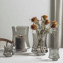 HADELAND GLASSVERK AS Lyslykter Og Lanterner-HANABI LYSLYKT 10 CM 2PK GRÅ Røkgrå