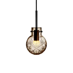 HADELAND GLASSVERK Taklamper|Krystallkuler-KRYSTALLKULE TAKLAMPE FINN 120MM Kakao