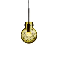 HADELAND GLASSVERK Taklamper|Krystallkuler-KRYSTALLKULE TAKLAMPE FINN 120MM Oliven