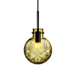 HADELAND GLASSVERK Taklamper|Krystallkuler-KRYSTALLKULE TAKLAMPE FINN 160MM Oliven