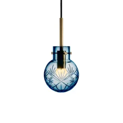 HADELAND GLASSVERK Taklamper|Krystallkuler-KRYSTALLKULE TAKLAMPE FINN STÅLBLÅ 120MM Stålblå