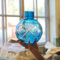 HADELAND GLASSVERK AS Taklamper|Krystallkuler-KRYSTALLKULE TAKLAMPE FINN STÅLBLÅ 200MM Stålblå