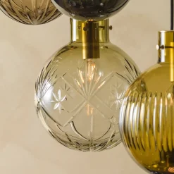 HADELAND GLASSVERK AS Taklamper|Krystallkuler-KRYSTALLKULE TAKLAMPE FINN STÅLBLÅ 200MM Stålblå