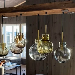 HADELAND GLASSVERK Taklamper|Krystallkuler-KRYSTALLKULE TAKLAMPE FJELLRO 6 STK Flerfarget