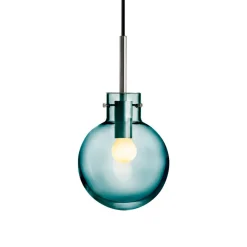 HADELAND GLASSVERK Taklamper|Krystallkuler-KRYSTALLKULE TAKLAMPE GLATT BLÅGRØNN 160MM Blågrønn