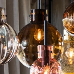 HADELAND GLASSVERK Taklamper|Krystallkuler-KRYSTALLKULE TAKLAMPE GLATT 160MM Kakao