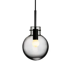 HADELAND GLASSVERK Taklamper|Krystallkuler-KRYSTALLKULE TAKLAMPE GLATT RØKGRÅ 160MM Røkgrå