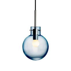 HADELAND GLASSVERK Taklamper|Krystallkuler-KRYSTALLKULE TAKLAMPE GLATT STÅLBLÅ 160MM Stålblå