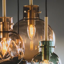 HADELAND GLASSVERK AS Taklamper|Krystallkuler-KRYSTALLKULE TAKLAMPE GLATT 200MM Oliven