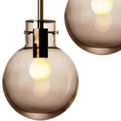 HADELAND GLASSVERK Taklamper|Krystallkuler-KRYSTALLKULE TAKLAMPE GLATT 120MM Kakao