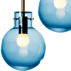 HADELAND GLASSVERK Taklamper|Krystallkuler-KRYSTALLKULE TAKLAMPE GLATT STÅLBLÅ 120MM Stålblå