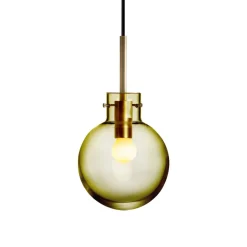 HADELAND GLASSVERK Taklamper|Krystallkuler-KRYSTALLKULE TAKLAMPE GLATT 160MM Oliven