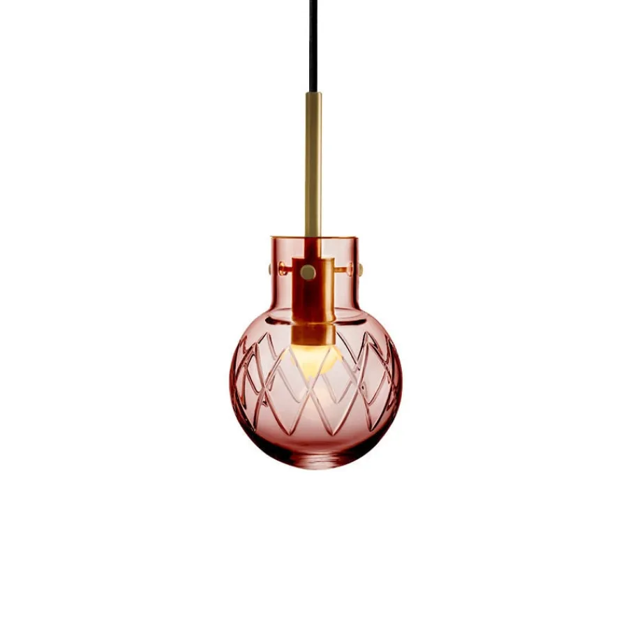 HADELAND GLASSVERK Taklamper|Krystallkuler-KRYSTALLKULE TAKLAMPE KRYSS MORGENRØD 120MM Morgenrød