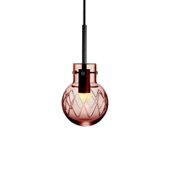 HADELAND GLASSVERK Taklamper|Krystallkuler-KRYSTALLKULE TAKLAMPE KRYSS MORGENRØD 120MM Morgenrød