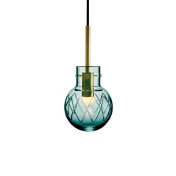 HADELAND GLASSVERK Taklamper|Krystallkuler-KRYSTALLKULE TAKLAMPE KRYSS BLÅGRØNN 120MM Blågrønn