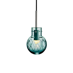 HADELAND GLASSVERK Taklamper|Krystallkuler-KRYSTALLKULE TAKLAMPE KRYSS BLÅGRØNN 120MM Blågrønn