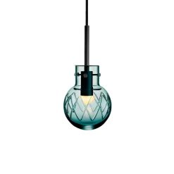 HADELAND GLASSVERK Taklamper|Krystallkuler-KRYSTALLKULE TAKLAMPE KRYSS BLÅGRØNN 120MM Blågrønn