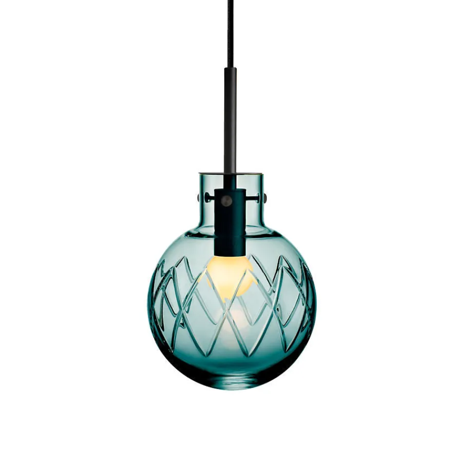 HADELAND GLASSVERK Taklamper|Krystallkuler-KRYSTALLKULE TAKLAMPE KRYSS BLÅGRØNN 160MM Blågrønn