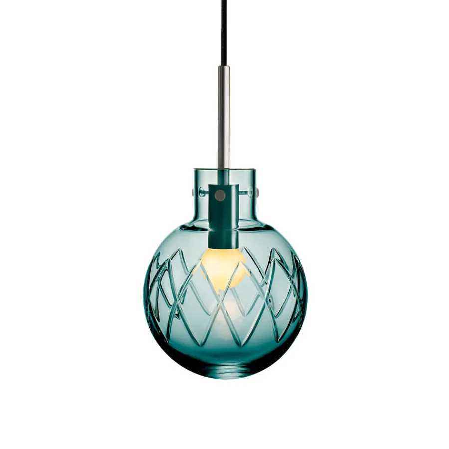 HADELAND GLASSVERK Taklamper|Krystallkuler-KRYSTALLKULE TAKLAMPE KRYSS BLÅGRØNN 160MM Blågrønn