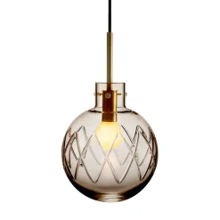 HADELAND GLASSVERK AS Taklamper|Krystallkuler-KRYSTALLKULE TAKLAMPE KRYSS 200MM Kakao
