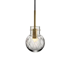HADELAND GLASSVERK Taklamper|Krystallkuler-KRYSTALLKULE TAKLAMPE KRYSS 120MM Klar