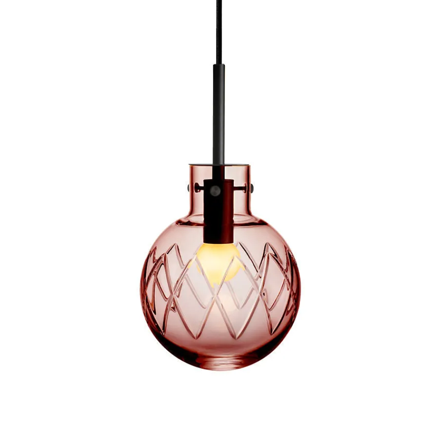 HADELAND GLASSVERK Taklamper|Krystallkuler-KRYSTALLKULE TAKLAMPE KRYSS MORGENRØD 160MM Morgenrød