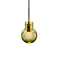 HADELAND GLASSVERK Taklamper|Krystallkuler-KRYSTALLKULE TAKLAMPE KRYSS 120MM Oliven