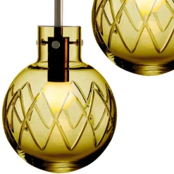 HADELAND GLASSVERK Taklamper|Krystallkuler-KRYSTALLKULE TAKLAMPE KRYSS 120MM Oliven