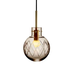 HADELAND GLASSVERK Taklamper|Krystallkuler-KRYSTALLKULE TAKLAMPE KRYSS 160MM Kakao
