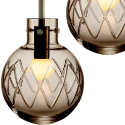 HADELAND GLASSVERK Taklamper|Krystallkuler-KRYSTALLKULE TAKLAMPE KRYSS 160MM Kakao