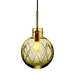 HADELAND GLASSVERK AS Taklamper|Krystallkuler-KRYSTALLKULE TAKLAMPE KRYSS 200MM Oliven
