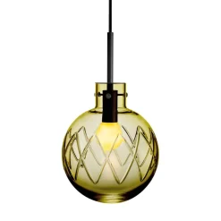 HADELAND GLASSVERK AS Taklamper|Krystallkuler-KRYSTALLKULE TAKLAMPE KRYSS 200MM Oliven