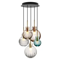 HADELAND GLASSVERK Taklamper|Krystallkuler-KRYSTALLKULE TAKLAMPE MORGENDIS 5 STK Flerfarget