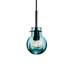 HADELAND GLASSVERK Taklamper|Krystallkuler-KRYSTALLKULE TAKLAMPE OPTIKK BLÅGRØNN 120MM Blågrønn