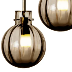 HADELAND GLASSVERK Taklamper|Krystallkuler-KRYSTALLKULE TAKLAMPE OPTIKK 160MM Kakao