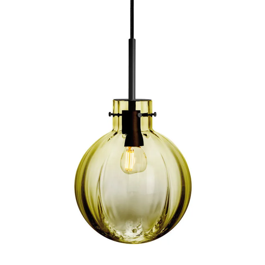 HADELAND GLASSVERK AS Taklamper|Krystallkuler-KRYSTALLKULE TAKLAMPE OPTIKK 200MM Oliven