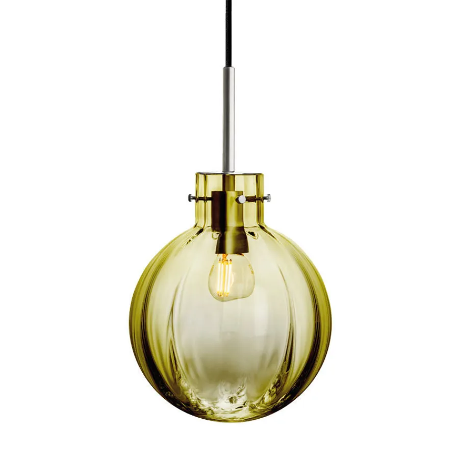 HADELAND GLASSVERK AS Taklamper|Krystallkuler-KRYSTALLKULE TAKLAMPE OPTIKK 200MM Oliven
