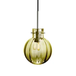 HADELAND GLASSVERK Taklamper|Krystallkuler-KRYSTALLKULE TAKLAMPE OPTIKK 160MM Oliven
