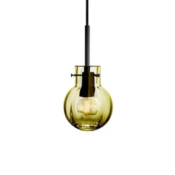 HADELAND GLASSVERK Taklamper|Krystallkuler-KRYSTALLKULE TAKLAMPE OPTIKK 120MM Oliven