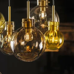 HADELAND GLASSVERK Taklamper|Krystallkuler-KRYSTALLKULE TAKLAMPE OPTIKK 120MM Oliven