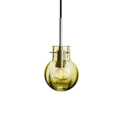 HADELAND GLASSVERK Taklamper|Krystallkuler-KRYSTALLKULE TAKLAMPE OPTIKK 120MM Oliven