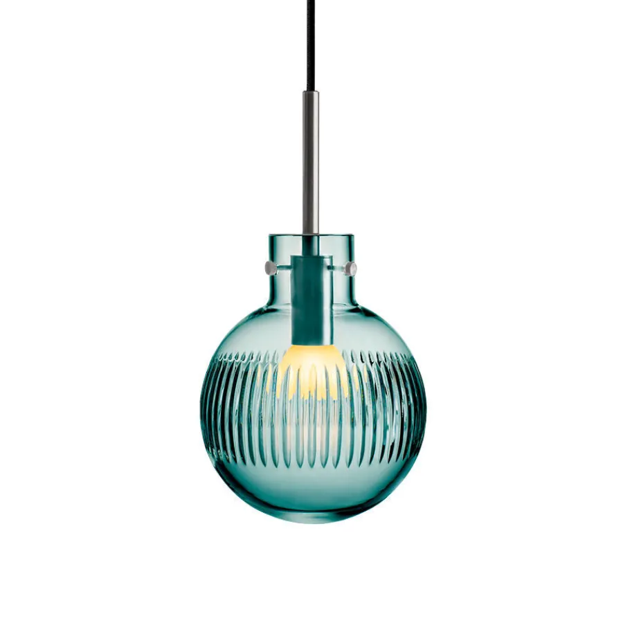 HADELAND GLASSVERK Taklamper|Krystallkuler-KRYSTALLKULE TAKLAMPE SKJÆR BLÅGRØNN 160MM Blågrønn