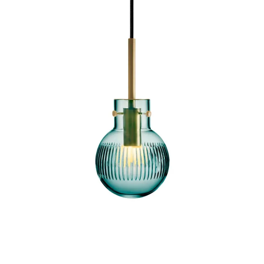 HADELAND GLASSVERK Taklamper|Krystallkuler-KRYSTALLKULE TAKLAMPE SKJÆR BLÅGRØNN 120MM Blågrønn