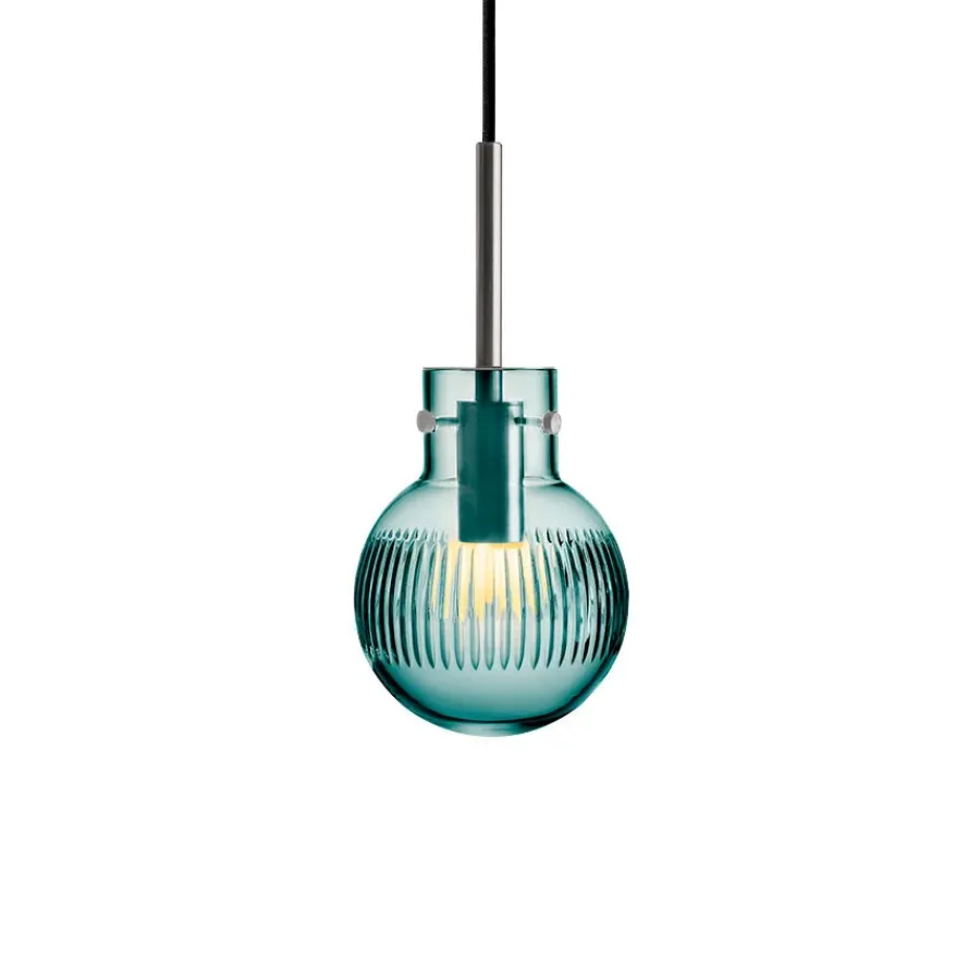 HADELAND GLASSVERK Taklamper|Krystallkuler-KRYSTALLKULE TAKLAMPE SKJÆR BLÅGRØNN 120MM Blågrønn