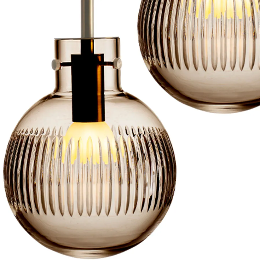 HADELAND GLASSVERK Taklamper|Krystallkuler-KRYSTALLKULE TAKLAMPE SKJÆR 160MM Kakao